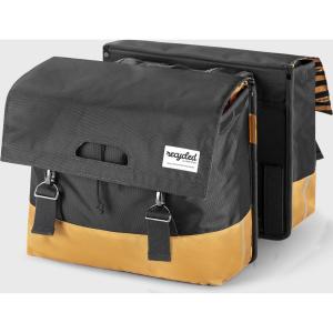 Urban Proof fietstas dubbel 40L recycled grijs geel