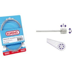 Elvedes schakel binnenk 3000mm RVS N-nippel 6472RVS-3M